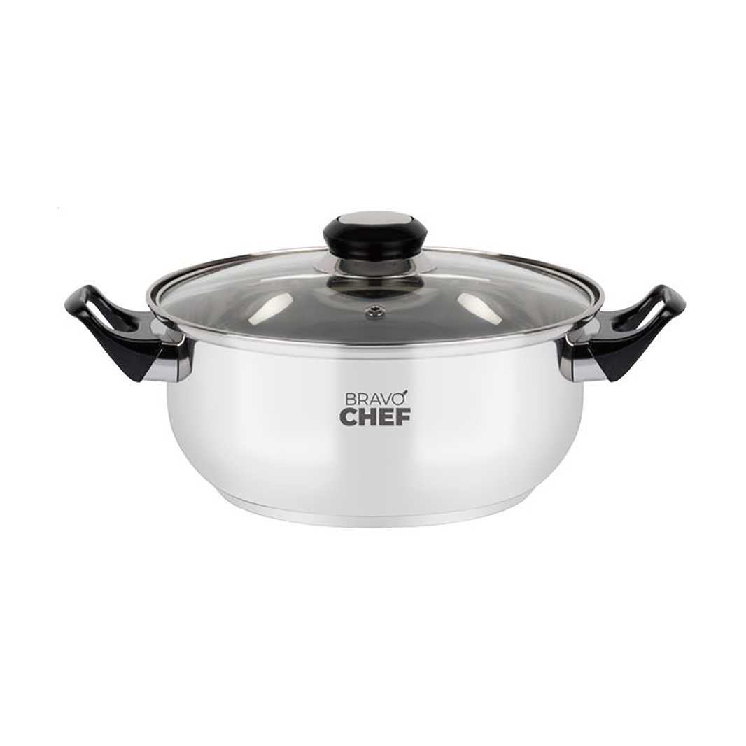 Каструля BRAVO CHEF з кришкою, з бакелітовими ручками, 20 см, 2.3 л (BC-2002-20)
